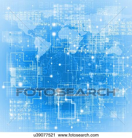 Stock Image - Global data network, abstract illustration.. Fotosearch