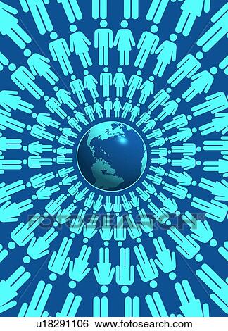 Stock Photograph - Global population, conceptual illustration.. Fotosearch