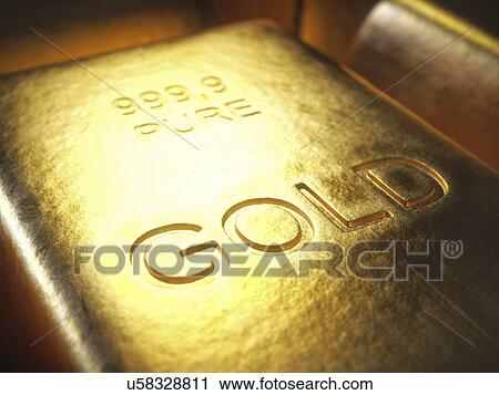 Gold bar, close up illustration. View Large Photo Image Stock Image - Gold bar, close up illustration.. Fotosearch