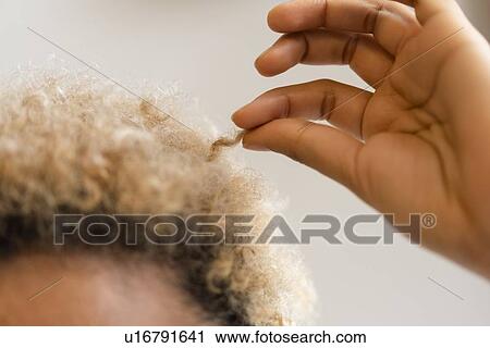 Hand of woman holding curly hair View Large Photo Image Stock Image - Hand of woman holding curly hair. Fotosearch