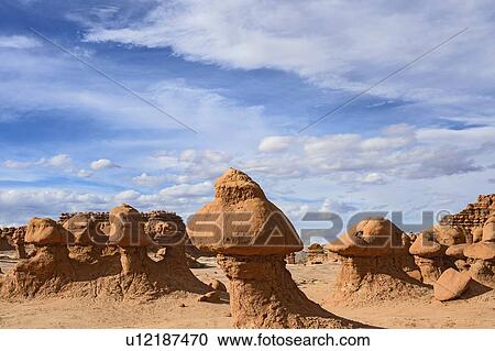 Stock Image - Hoodoos in Goblin Valley State Park, Utah, USA. Fotosearch
