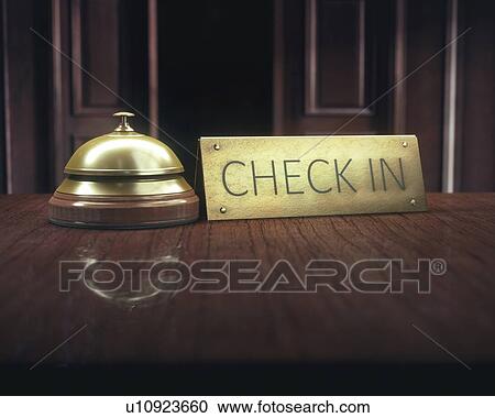 Hotel bell and sign on counter, illustration. View Large Photo Image Stock Image - Hotel bell and sign on counter, illustration.. Fotosearch