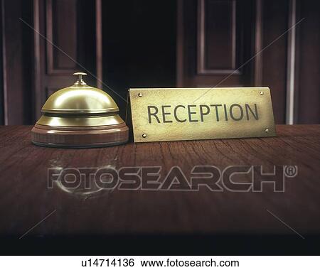 Hotel bell and sign on counter, illustration. View Large Photo Image Stock Photograph - Hotel bell and sign on counter, illustration.. Fotosearch