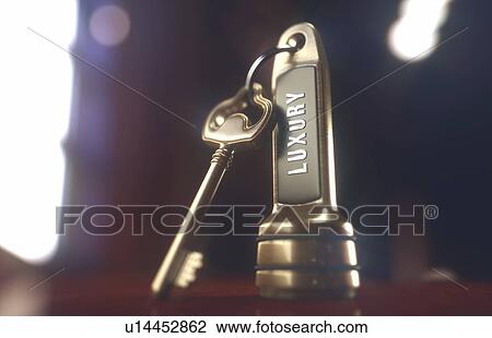 Stock Image - Hotel key on fob, illustration.. Fotosearch