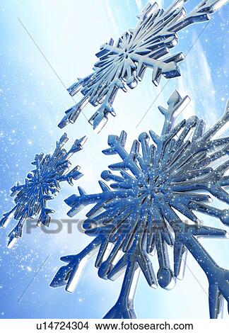 Picture - Ice crystals, computer artwork.. Fotosearch