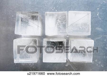 Stock Image - Ice cubes in rows. Fotosearch