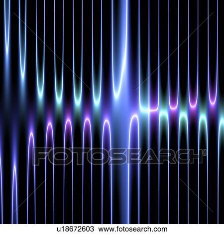 Stock Image - Illuminated lines, illustration.. Fotosearch