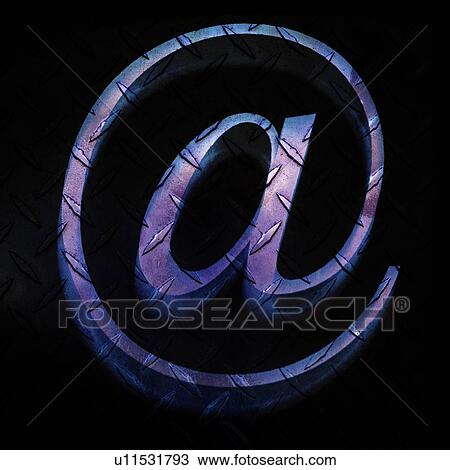 Stock Image - Illustration of silver @ symbol. Fotosearch