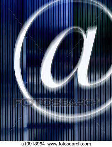 Picture - Illustration of white @ symbol. Fotosearch