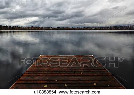 Picture - Jetty on Green Lake in Seattle, Washington. Fotosearch