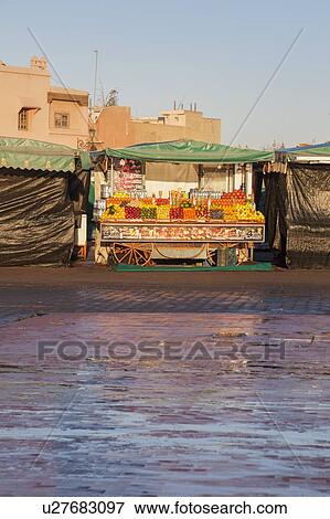 Juice stall in market in Marrakesh, Morocco View Large Photo Image Stock Photo - Juice stall in market in Marrakesh, Morocco. Fotosearch
