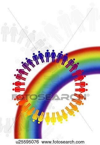 Stock Photograph - Lesbian, gay, bisexual, and transgender rainbow, conceptual illustration.. Fotosearch