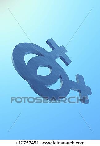 Stock Image - Linked female symbols, illustration.. Fotosearch