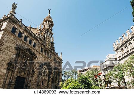 Low angle view of Santos Juanes church in Valencia, Spain View Large Photo Image Stock Image - Low angle view of Santos Juanes church in Valencia, Spain. Fotosearch