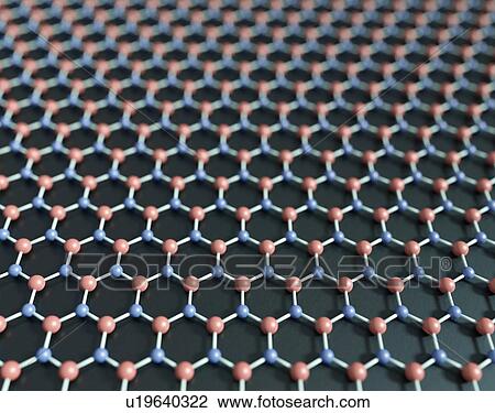Molecular model of layer of boron nitride, sometimes known as 'white graphene'. Computer generated image. View Large Photo Image Stock Image - Molecular model of layer of boron nitride, sometimes known as 'white graphene'. Computer generated image.. Fotosearch