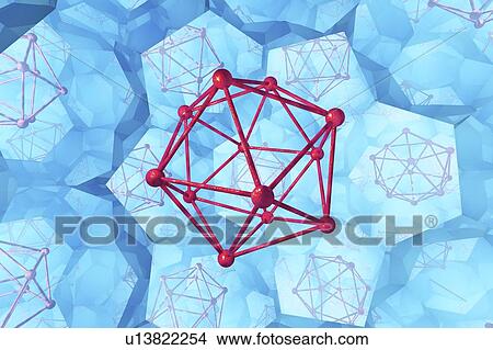 Picture - Molecules, computer illustration.. Fotosearch