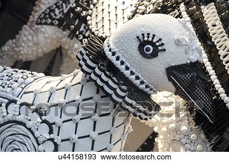 Stock Image - Monochrome bird ornament. Fotosearch