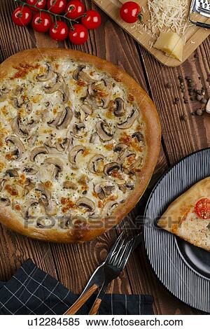 Mushroom pizza with ingredients View Large Photo Image Stock Photography - Mushroom pizza with ingredients. Fotosearch