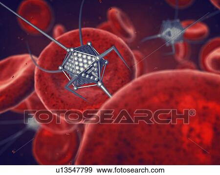 Stock Photo - Nanorobots in blood stream, illustration.. Fotosearch