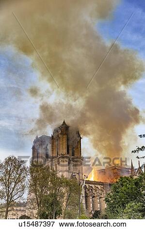 Notre-Dame de Paris fire, Paris, Ile-de-France, France View Large Photo Image Stock Photo - Notre-Dame de Paris fire, Paris, Ile-de-France, France. Fotosearch