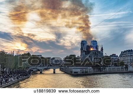 Notre-Dame de Paris fire, Paris, Ile-de-France, France View Large Photo Image Stock Photo - Notre-Dame de Paris fire, Paris, Ile-de-France, France. Fotosearch