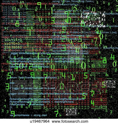 Picture - Numbers and data, abstract illustration.. Fotosearch