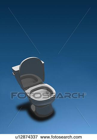 Open toilet against a blue background, illustration. View Large Photo Image Stock Photo - Open toilet against a blue background, illustration.. Fotosearch