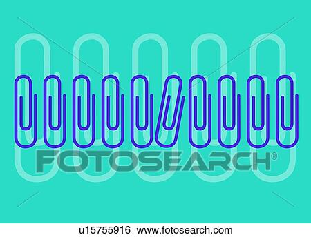Paperclips in a row, illustration. View Large Photo Image Stock Photograph - Paperclips in a row, illustration.. Fotosearch