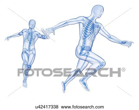 Stock Photo - Person passing a relay baton, computer artwork.. Fotosearch