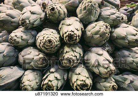 Pile of artichokes View Large Photo Image Stock Image - Pile of artichokes. Fotosearch