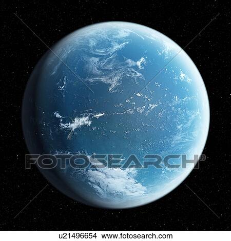 Picture - Planet earth, computer illustration.. Fotosearch