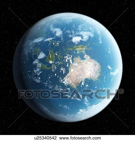 Stock Image - Planet earth, computer illustration.. Fotosearch