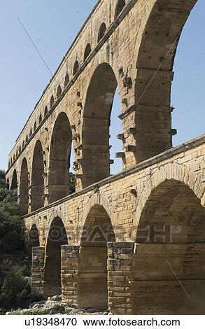 Stock Image - Pont du Gard in Vers-Pont-du-Gard, France. Fotosearch