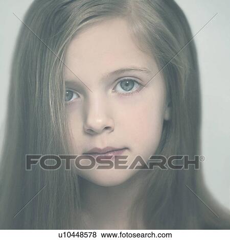 Stock Photo - Portrait of girl. Fotosearch