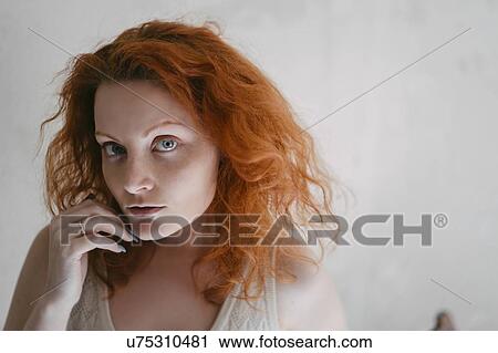 Portrait of redhead young woman View Large Photo Image Stock Image - Portrait of redhead young woman. Fotosearch