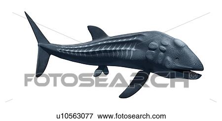Stock Photo - Prehistoric sea creature, computer illustration.. Fotosearch