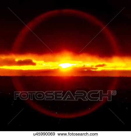 Stock Photo - Red and yellow sunset. Fotosearch