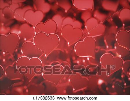 Stock Image - Red hearts, illustration.. Fotosearch