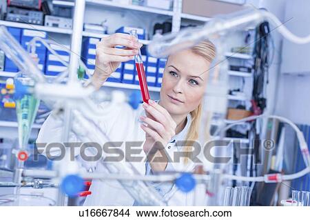 Researcher in chemistry lab. View Large Photo Image Picture - Researcher in chemistry lab.. Fotosearch