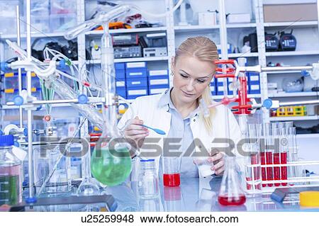 Researcher in chemistry lab. View Large Photo Image Stock Photo - Researcher in chemistry lab.. Fotosearch