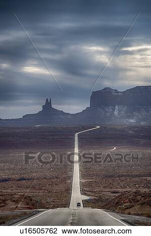 Stock Image - Road through Monument Valley, Utah, USA. Fotosearch