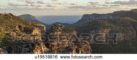 Stock Photograph - Rocky mountains in Blue Mountains National Park, Australia. Fotosearch