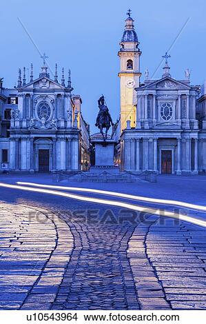 Santa Cristina and San Carlo churches at Piazza San Carlo in Turin, Italy View Large Photo Image Picture - Santa Cristina and San Carlo churches at Piazza San Carlo in Turin, Italy. Fotosearch