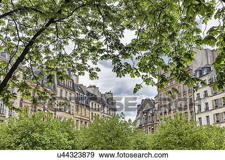 Scenic view of Place Dauphine, lle de la Cite, Paris, France View Large Photo Image Stock Photo - Scenic view of Place Dauphine, lle de la Cite, Paris, France. Fotosearch