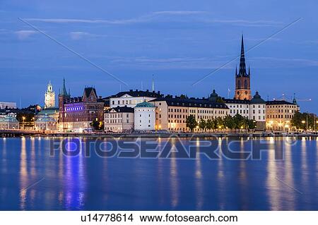 Skyline at sunset in Stockholm, Sweden View Large Photo Image Picture - Skyline at sunset in Stockholm, Sweden. Fotosearch