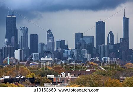 Stock Image - Skyline of Chicago, Illinois, USA. Fotosearch