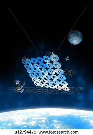 Stock Photography - Space ships, computer artwork.. Fotosearch
