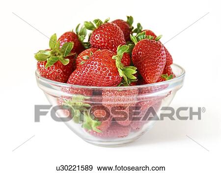 Stock Photo - Strawberries in bowl, studio shot.. Fotosearch