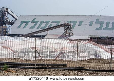 Stock Photograph - The Dead Sea Works, Sdom, Israel. Israeli potash plant on the shore of the Dead Sea.. Fotosearch