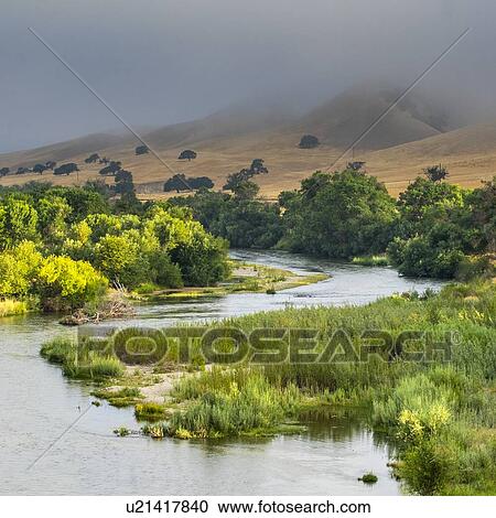 Treelined river in Paso Robles, California, USA View Large Photo Image Stock Image - Treelined river in Paso Robles, California, USA. Fotosearch